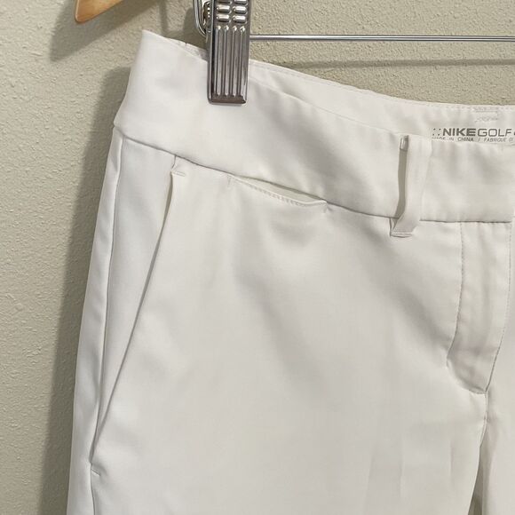Nike Golf Shorts Womens 8 White Dri-FIT Bermuda Performance Flat Front Quick Dry - Picture 4 of 10